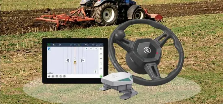 HD818 tractor auto-steering working in the field