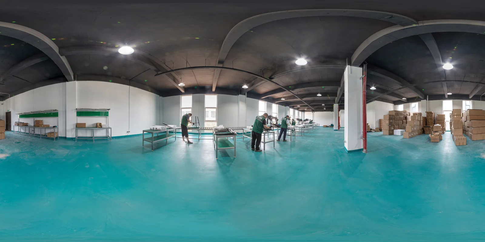 Wide view of the Jitian Intelligent drone assembly floor in Xuzhou, Jiangsu
