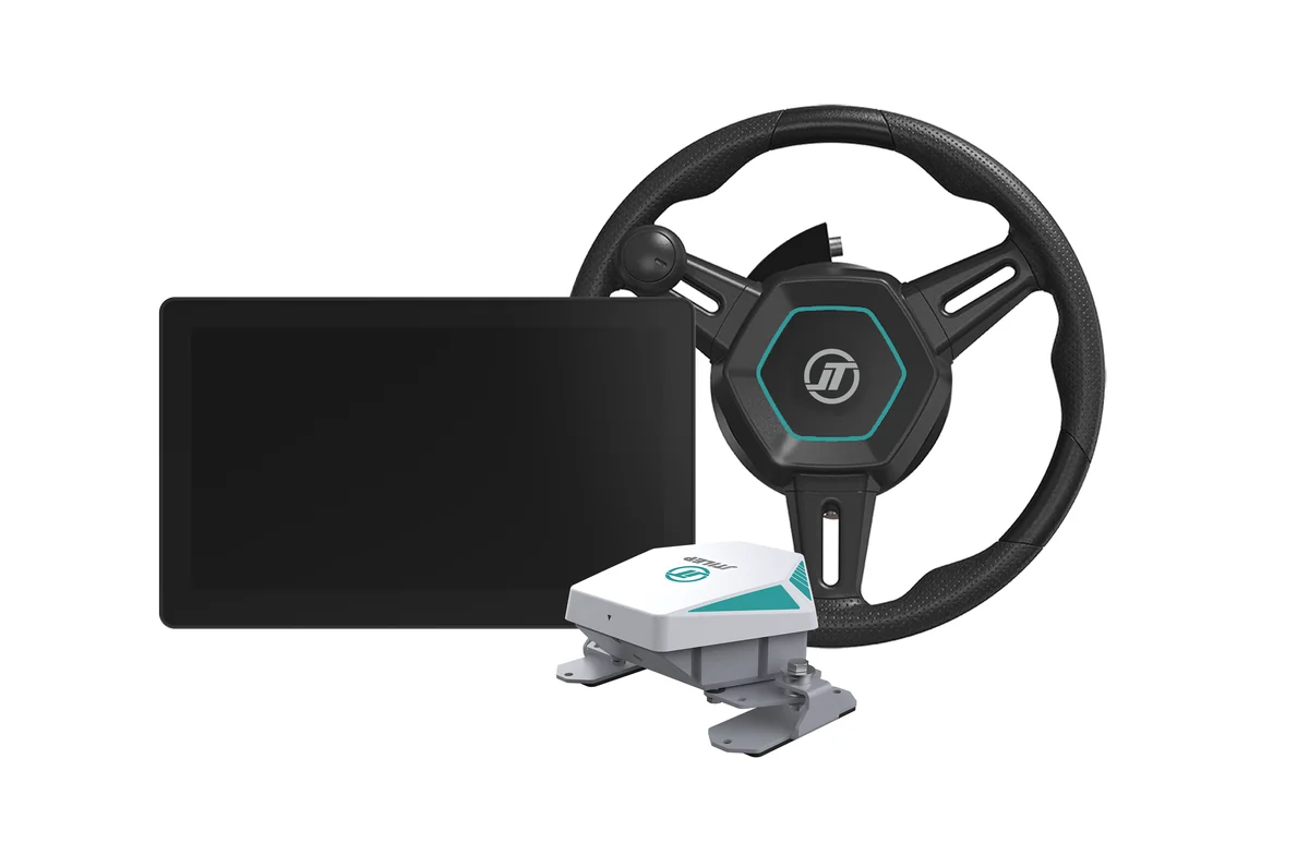 HD818 auto-steering kit: display, electric steering wheel and GNSS receiver